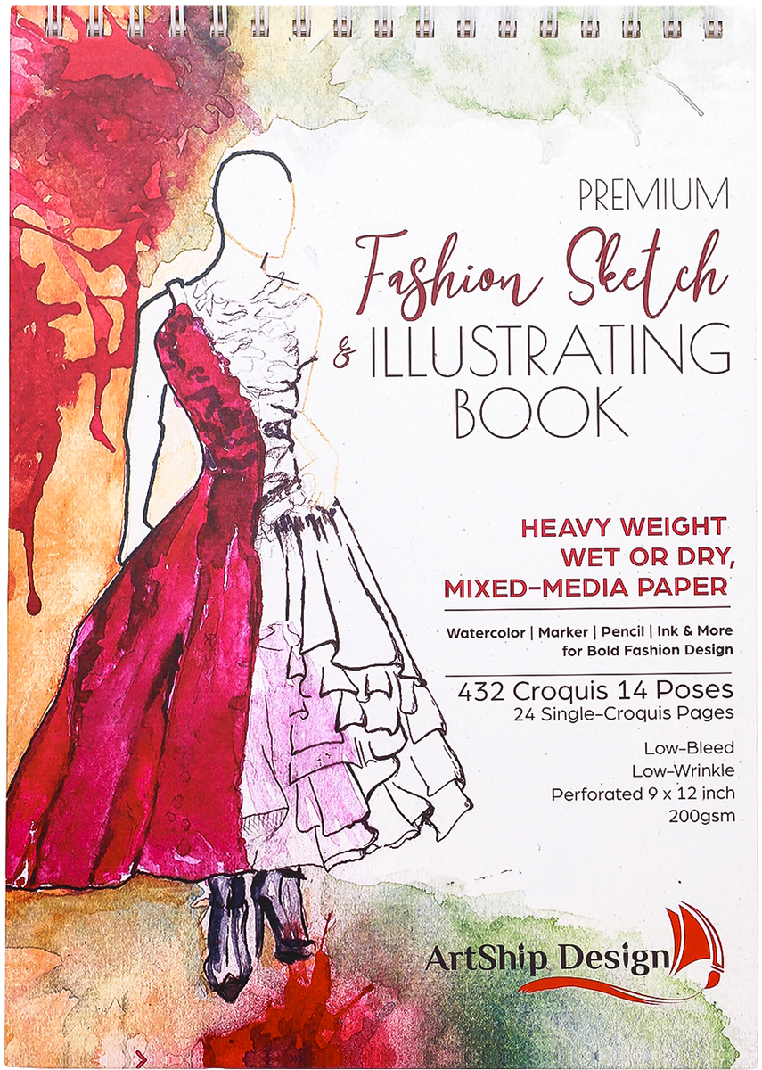 Fashion Sketchbook 432 Figure Templates ArtShip Design