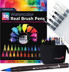 30 Watercolor Brush Pens with Upright Pen Case